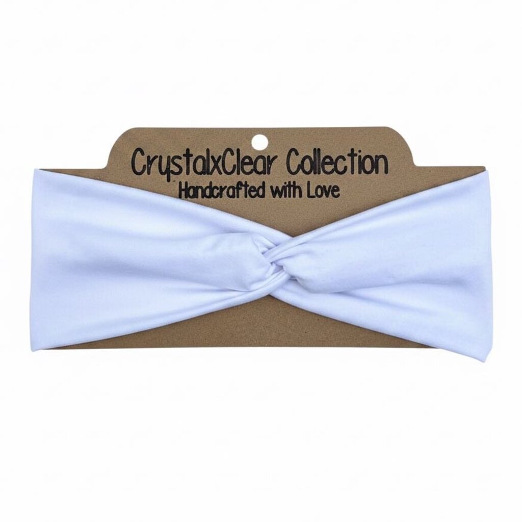 Solid White Soft Stretch Twist Knot Headband