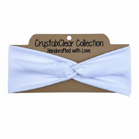 Solid White Soft Stretch Twist Knot Headband