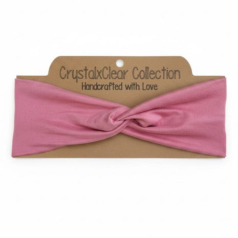 Solid Rose Soft Stretch Twist Knot Headband