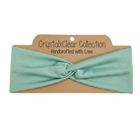 Solid Sage Soft Stretch Twist Knot Headband
