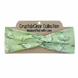 Light Green Floral Soft Stretch Twist Knot Headband - view 1