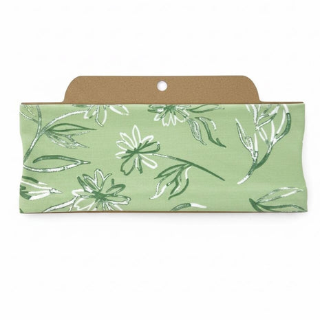 Light Green Floral Soft Stretch Twist Knot Headband