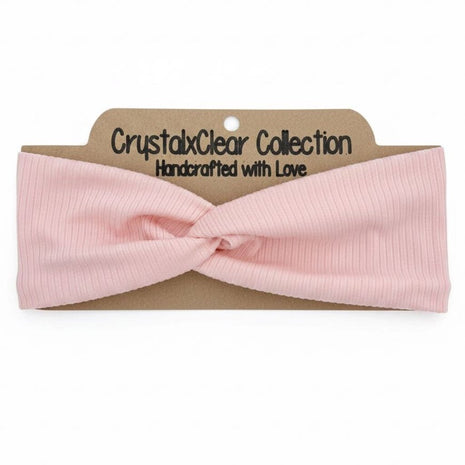 Ribbed Solid Blush Soft Stretch Twist Knot Headband