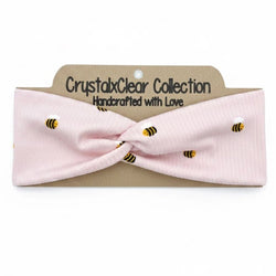 Ribbed Pink Bee Soft Stretch Twist Knot Headband - view 1
