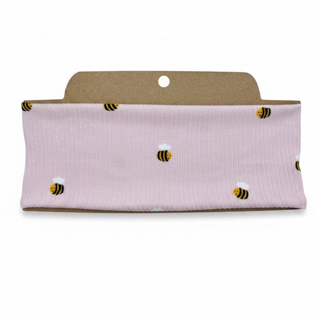 Ribbed Pink Bee Soft Stretch Twist Knot Headband
