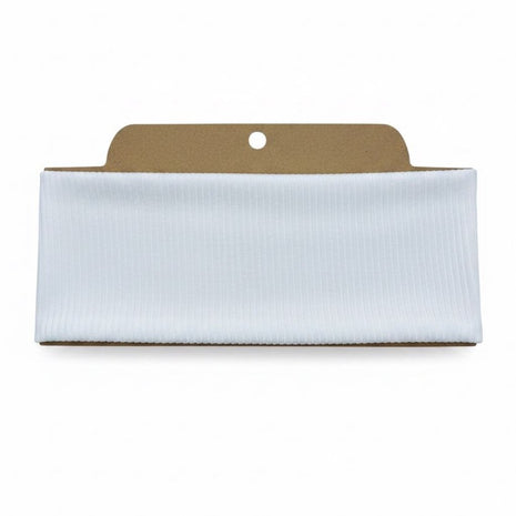 Ribbed Solid White Soft Stretch Twist Knot Headband