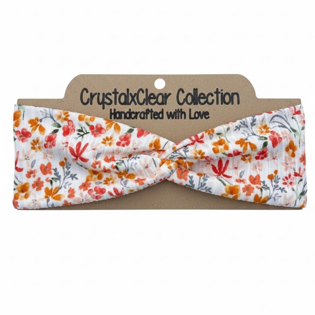 Ribbed Floral Soft Stretch Twist Knot Headband