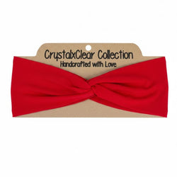 Solid Red Soft Stretch Twist Knot Headband - view 1