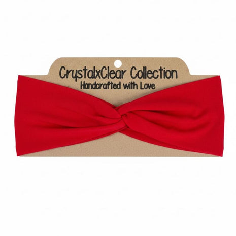 Solid Red Soft Stretch Twist Knot Headband