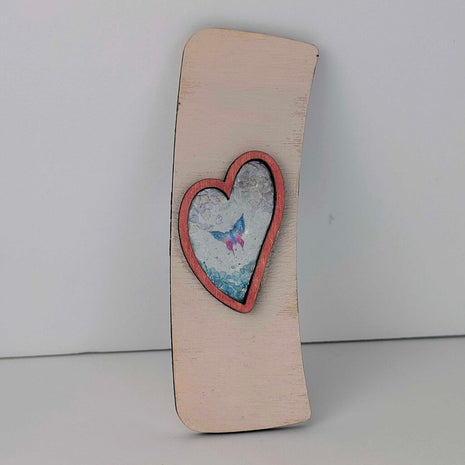 Hair Claw Interchangeable 4" Set - Resin butterfly in heart