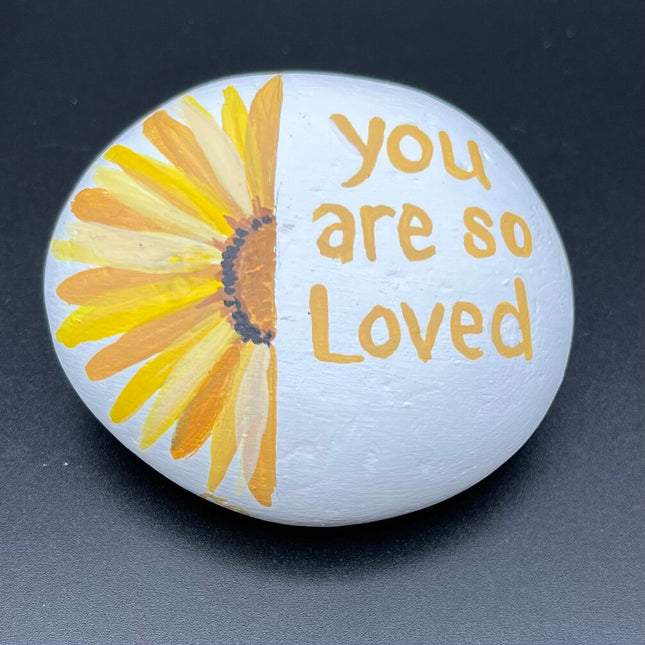 Rock sm white "you are so loved"