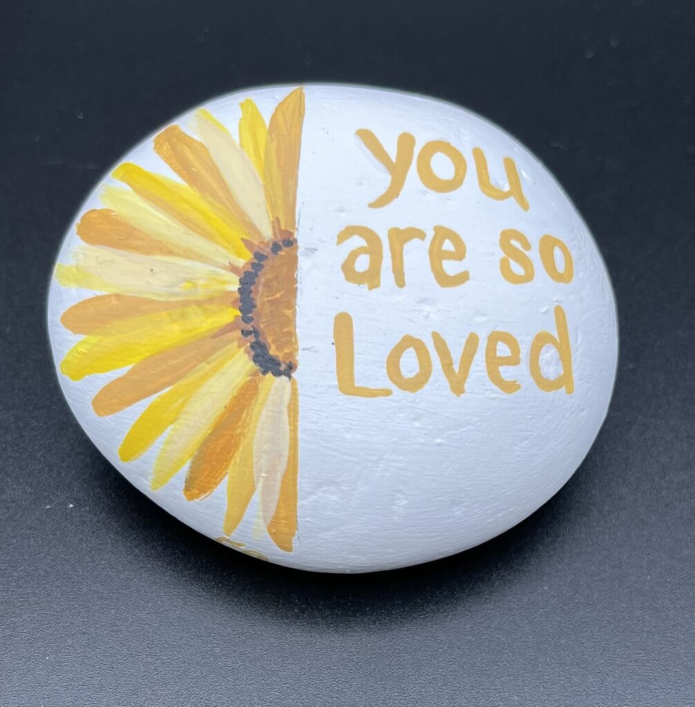Rock sm white "you are so loved"
