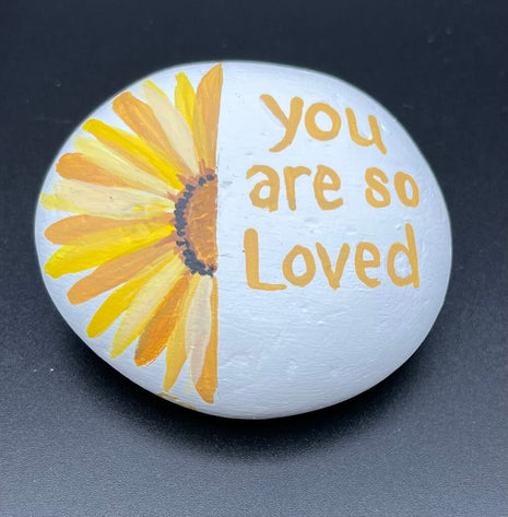 Rock sm white "you are so loved"