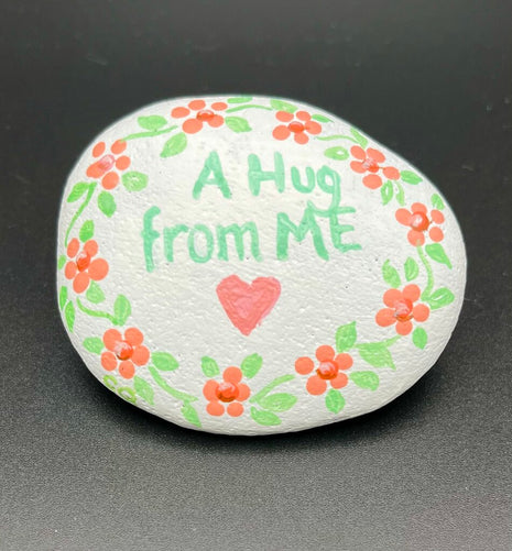 Rock sm wh "A Hug from Me"