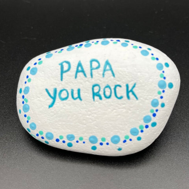 Rock sm white "Papa you rock"