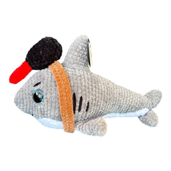 Crocheted great white shark with laser plushie - view 2
