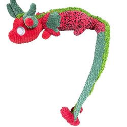Crocheted long fur dragon "watermelon" - view 1