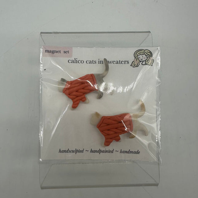 Calico Cats in Sweaters Magnets Orange