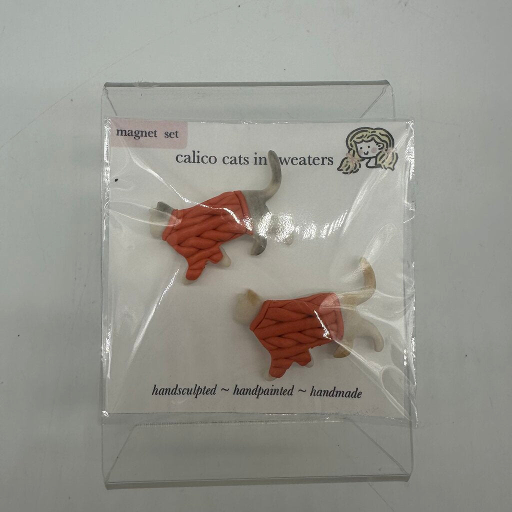 Calico Cats in Sweaters Magnets Orange