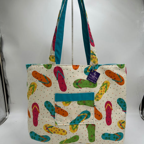 Flip Flop w/ Turquoise Tote Bag