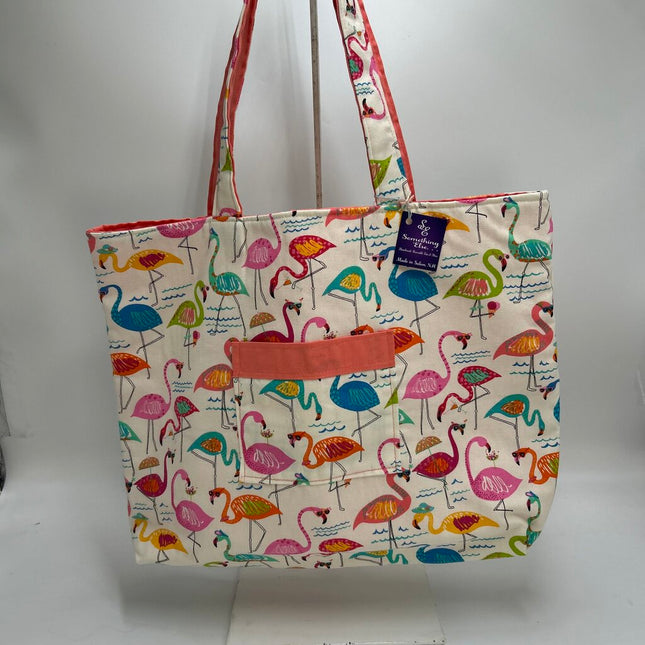 Flamingo w/ Peach tote bag