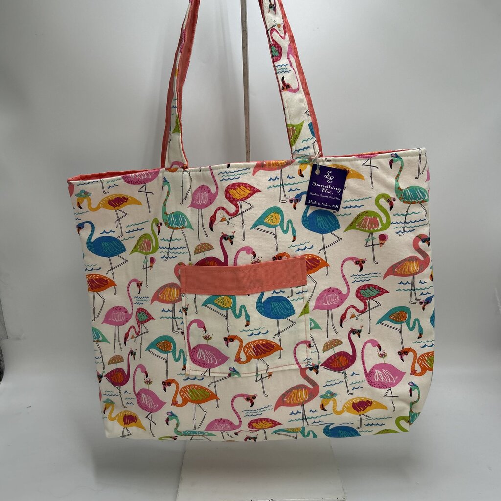 Flamingo w/ Peach tote bag