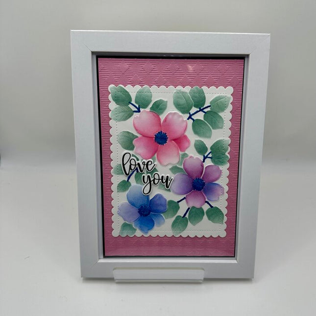 Framed Art 5x7 Flowers Love You