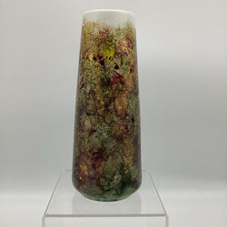 10"Ceramic Vase-Grn/Red/Gold - view 1