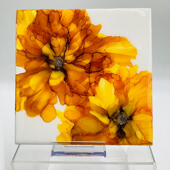 6x6 Ceramic TIle- Yellow Flowers