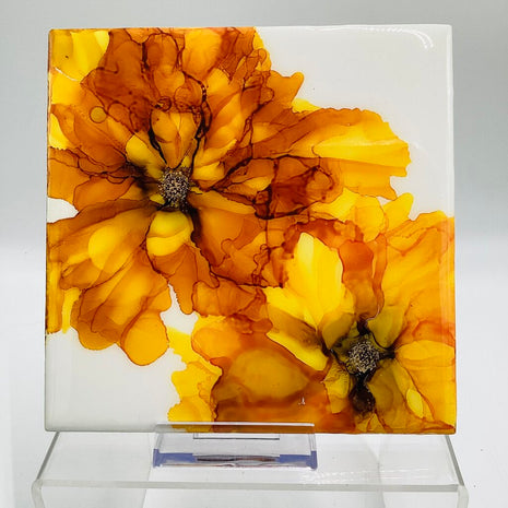 6x6 Ceramic TIle- Yellow Flowers
