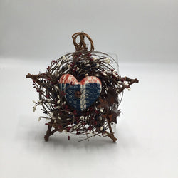Patriotic Grapevine Star with Heart - view 1