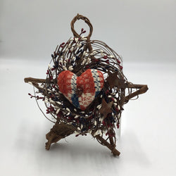 Patriotic Grapevine Star with Heart - view 2