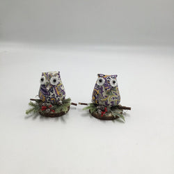 Mini Owls on Wood Slice - view 3