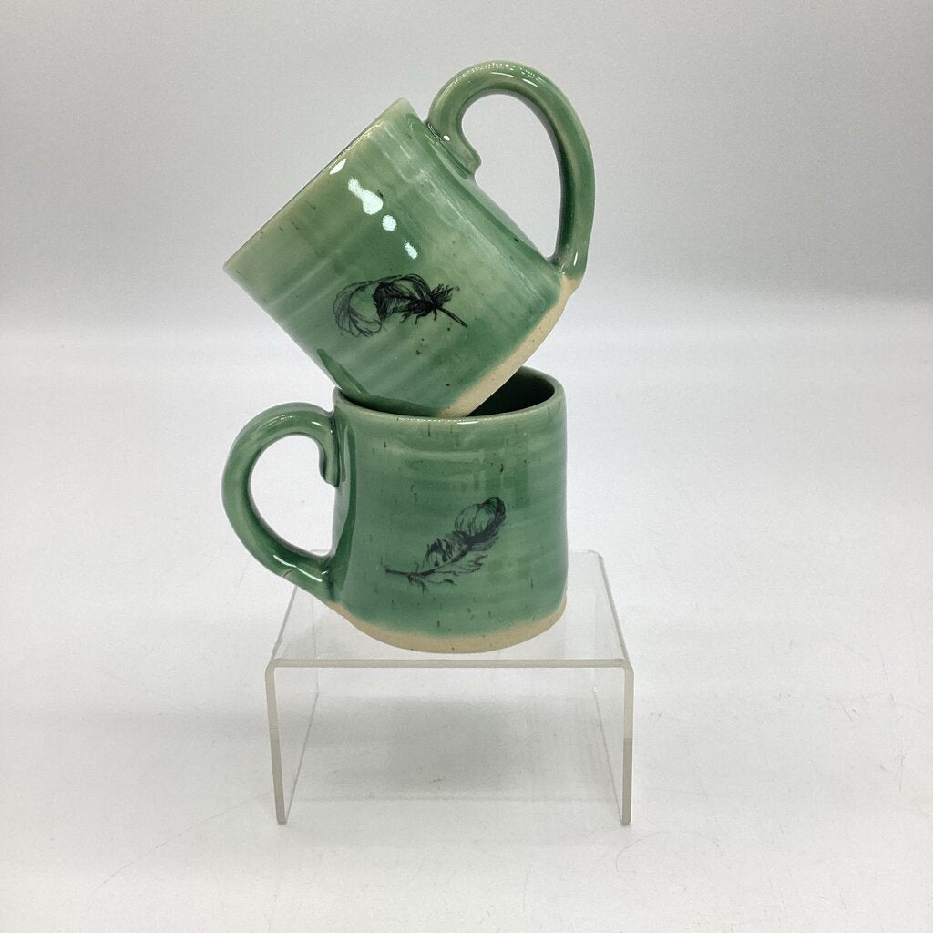 Green Feather Mug