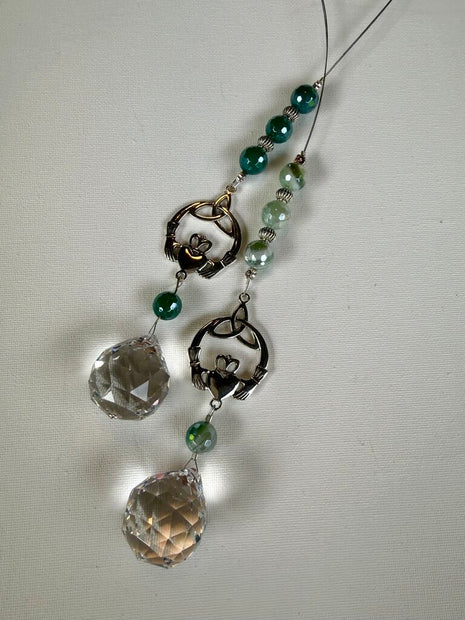 IRISH CLADDAGH CRYSTAL SUNCATCHER