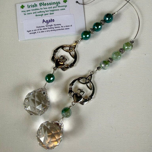 IRISH CLADDAGH CRYSTAL SUNCATCHER