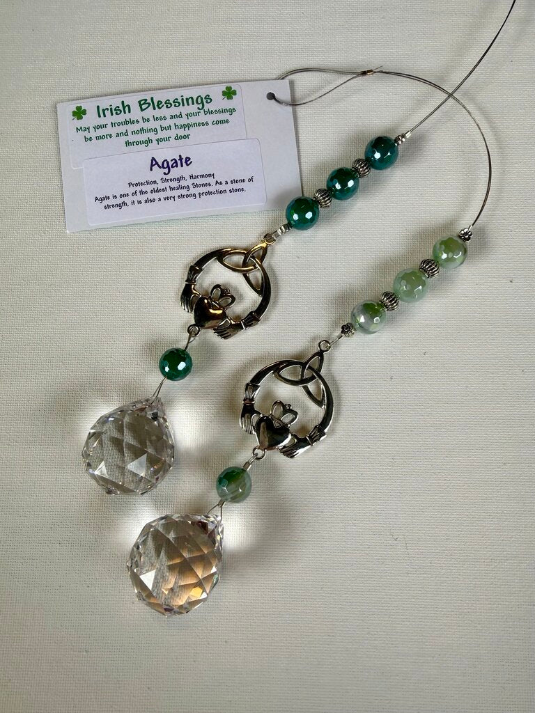 IRISH CLADDAGH CRYSTAL SUNCATCHER