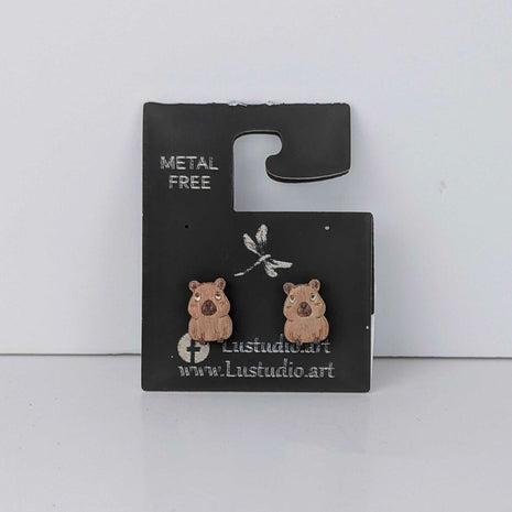 Earrings Stud Capybara metal free
