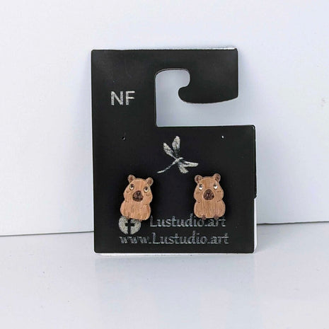Earrings Stud Capybara nickel free