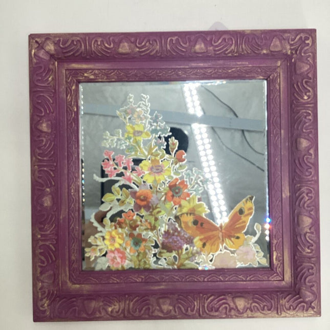 Purple Floral Mirror