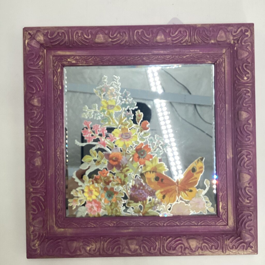 Purple Floral Mirror