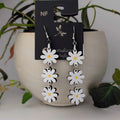 Three Daisies 3" Earrings