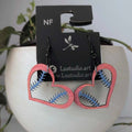 Heart Baseball Earrings