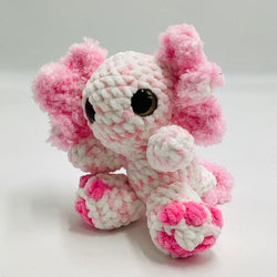 Pink Axolotl with Heart Feet - view 1