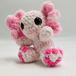 Pink Axolotl with Heart Feet - view 3