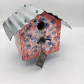 Spongepainted Birdhouse-Red, White & Blue