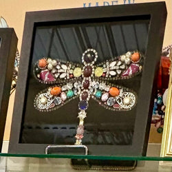 LARGE COLORFUL DRAGONFLY 8X8 BLK SB - view 1