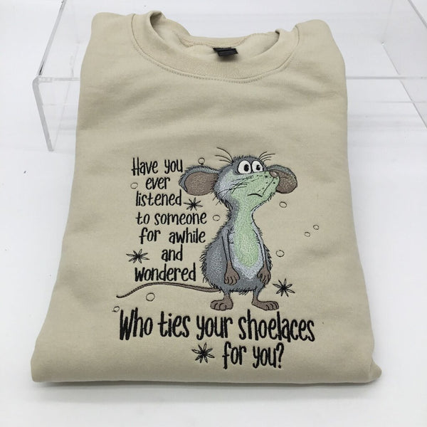 Embroidered sweatshirt-mouse