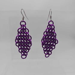 Purple Euro 4-1 Diamond Aluminum Earrings Surgical Steel Ear Wires - view 2