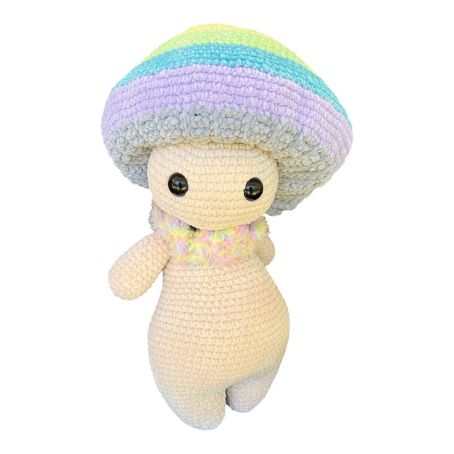 Crocheted giant mushroom sprite